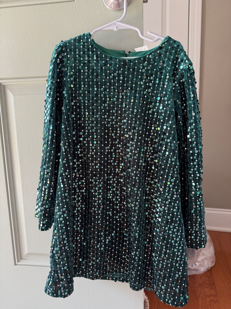 Emerald Green Sequin Shift Dress